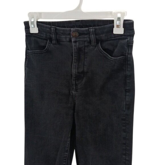 American Eagle Jeans Womens Size 4 Curvy High Rise Jegging Black Distressed - Picture 3 of 7